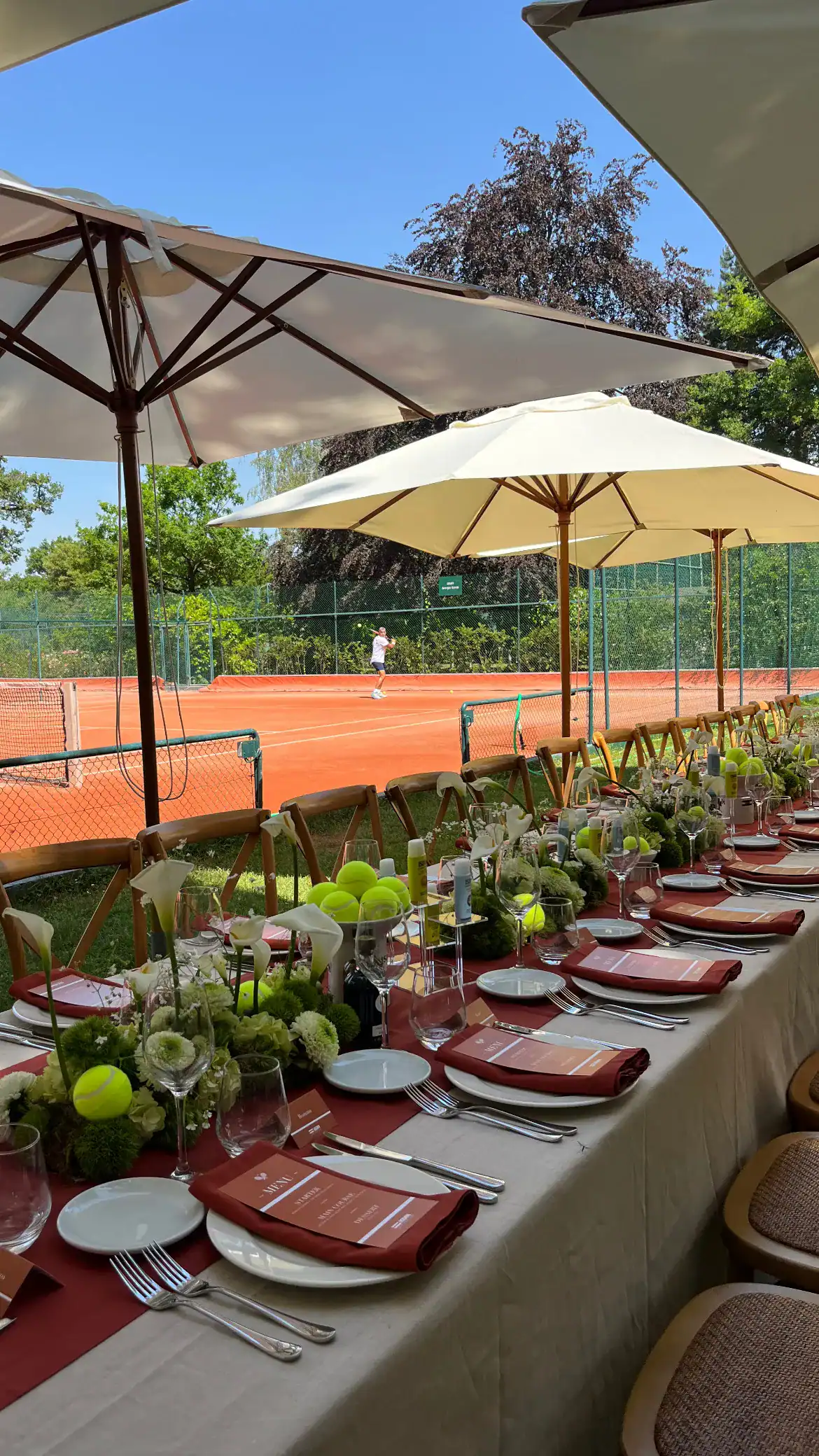 Déjeuner influenceurs au tennis scénographié par Event Machine pour ISDIN