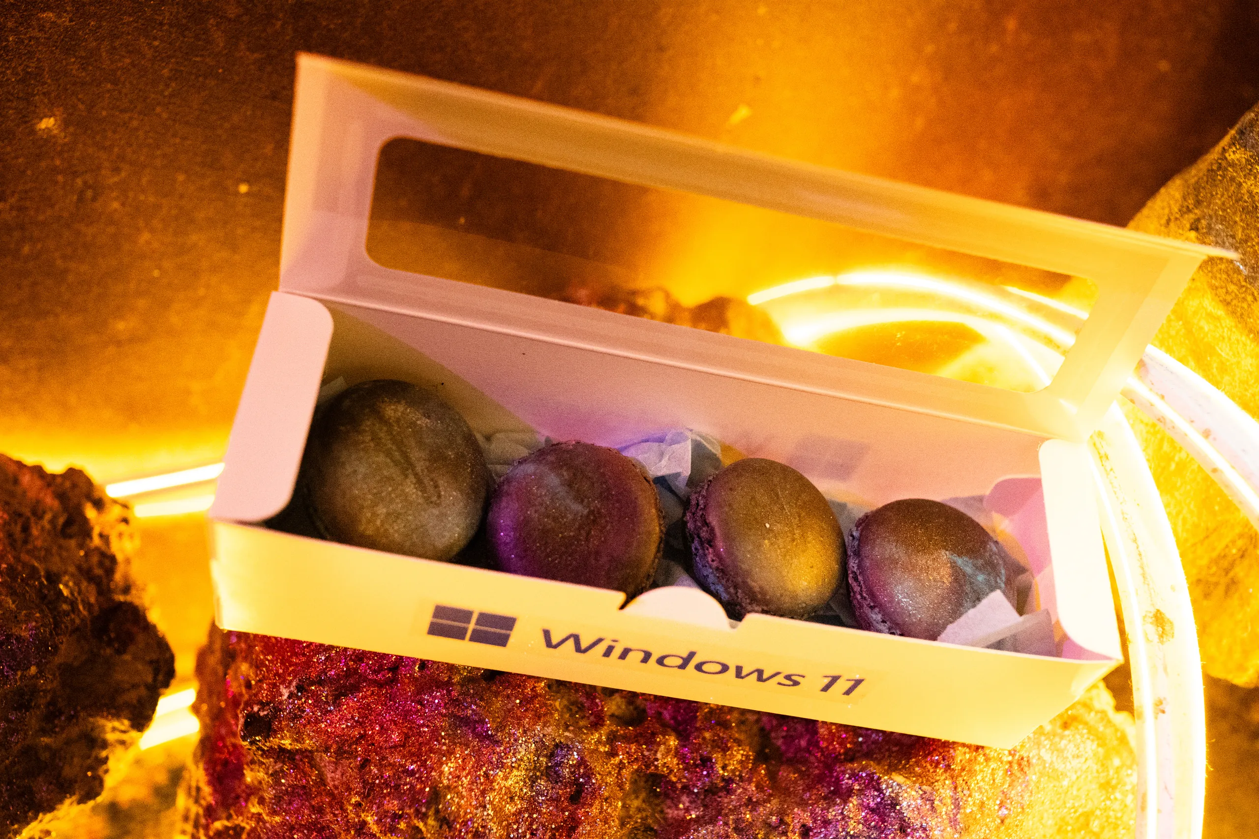 Soirée de lancement Microsoft - invités riant pendant une prise de parole par Event Machine